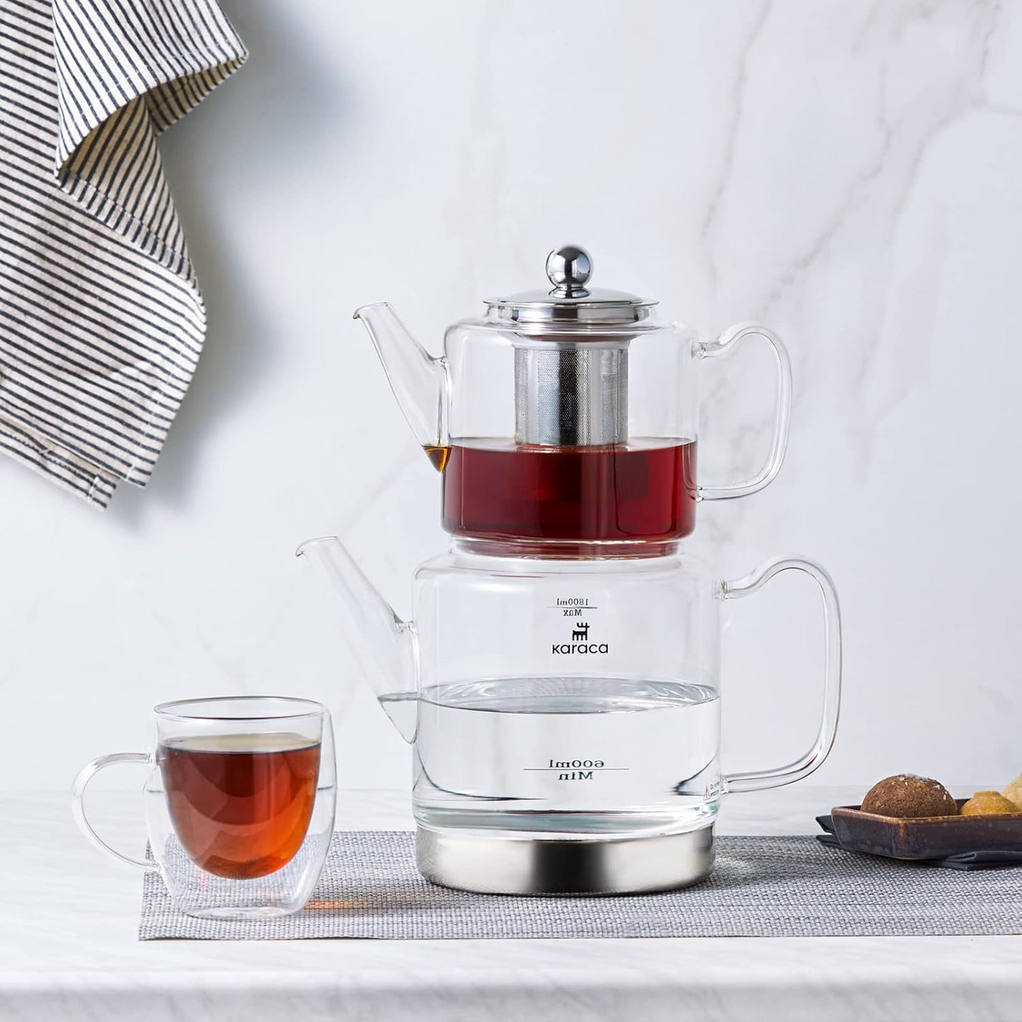 Karaca Dora Teapot Set: Elegant Glass Tea Maker for All Occasions