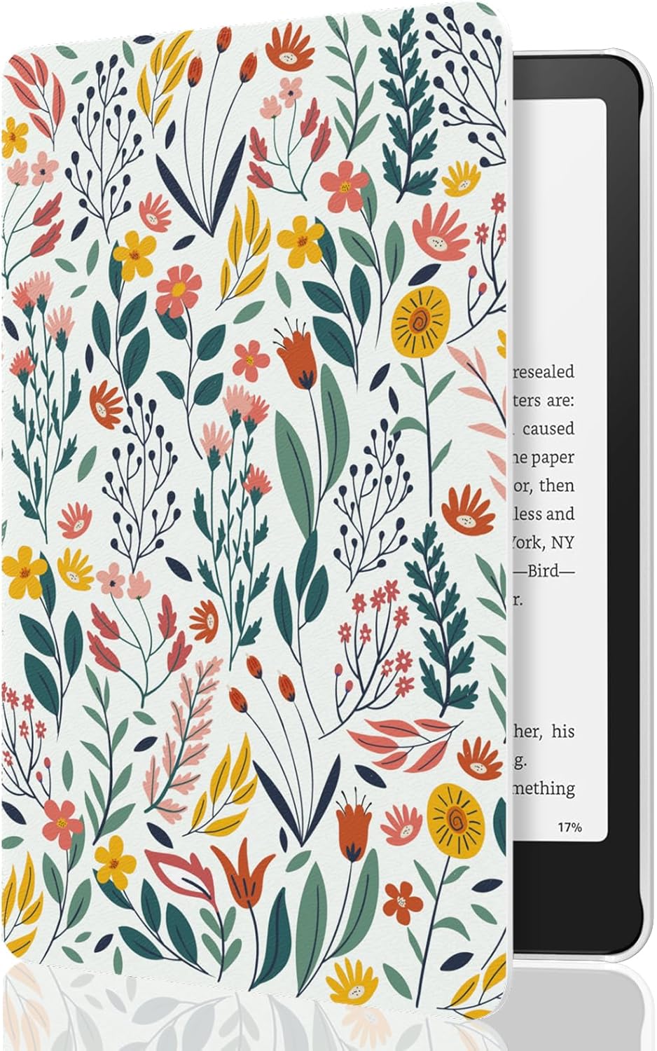 MoKo Case for 7in Kindle Paperwhite 12th Gen 2024 - Floral Design