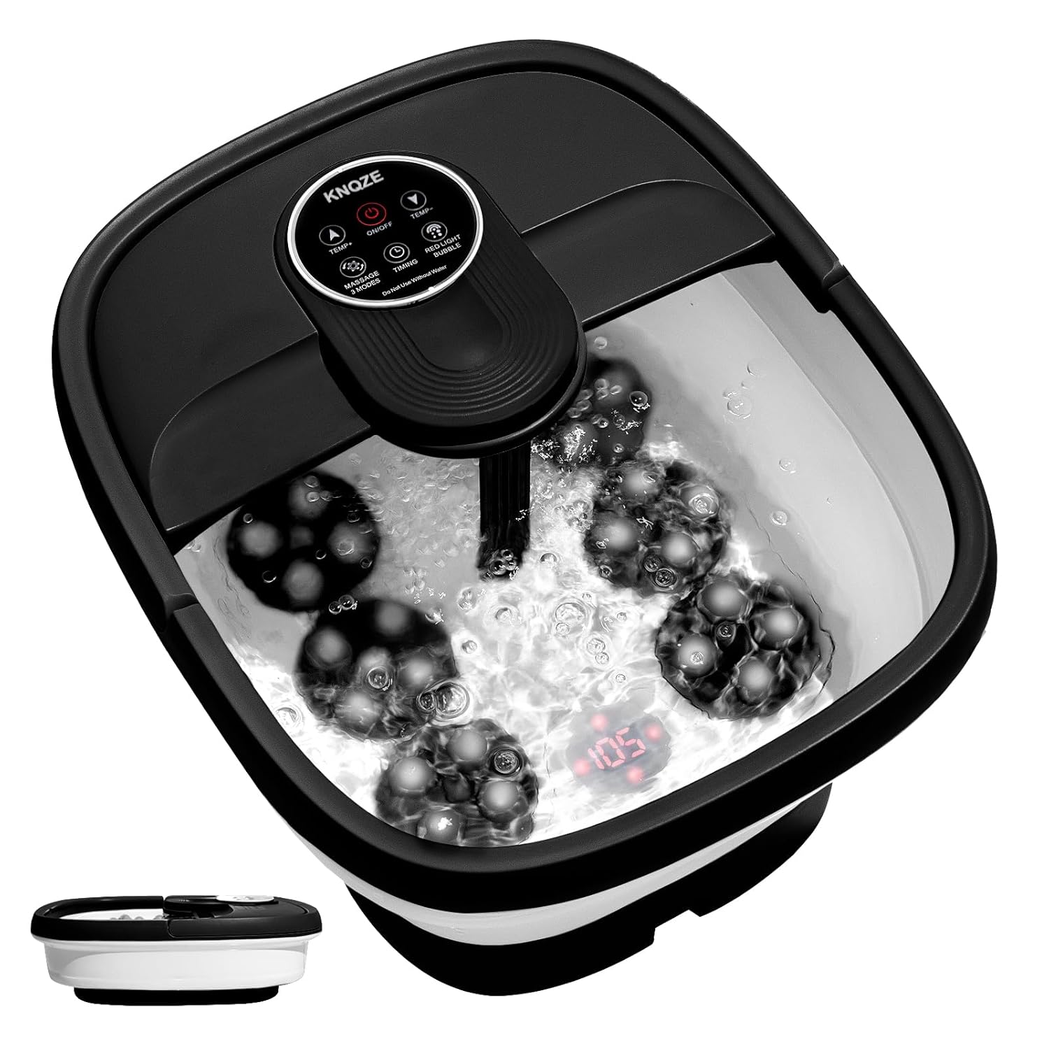 KNQZE Collapsible Foot Spa with Heat and Shiatsu Massage Balls