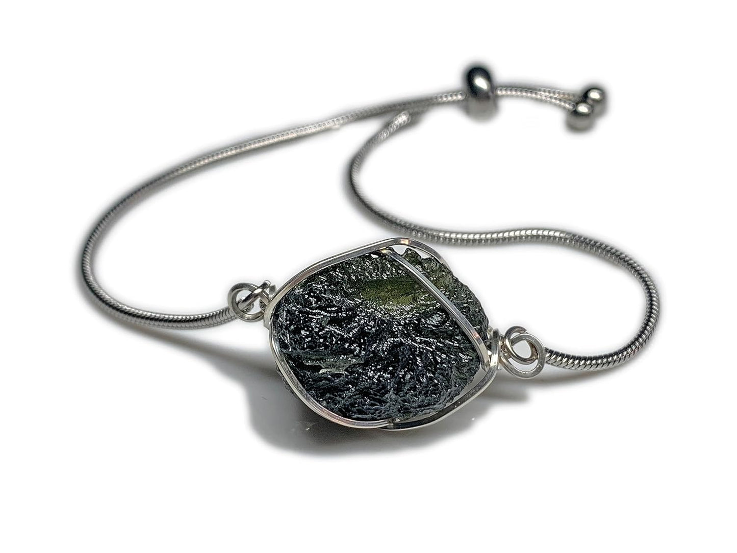 Genuine Moldavite Crystal Bracelet for Transformation and Healing