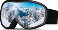 Ski Goggles OTG for Men Women - Double-Layer Anti-Fog Lens