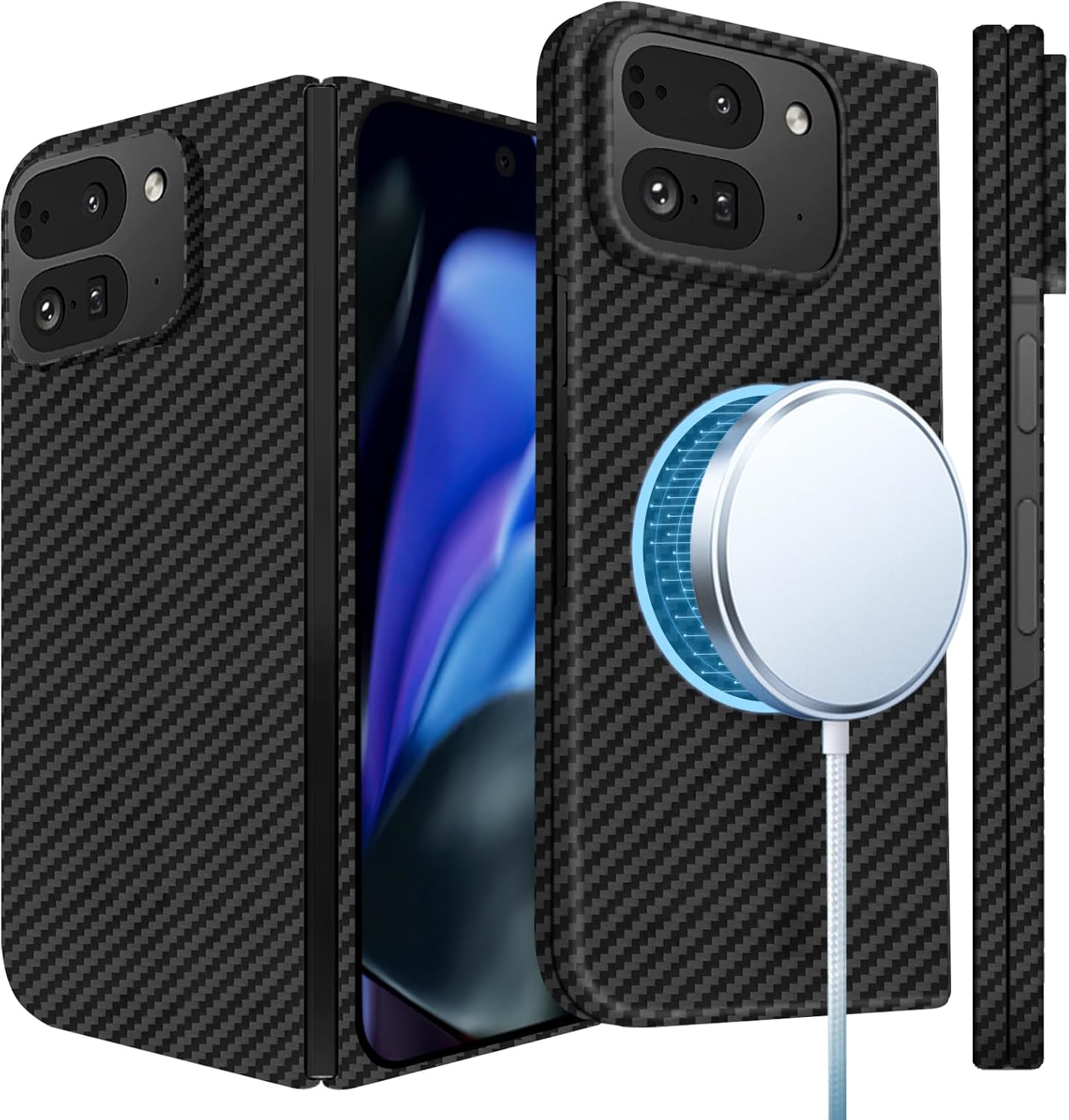 Thin Carbon Fiber Case for Google Pixel 9 Pro Fold - Slim Design