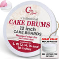 12 in Cake Boards Sturdy 1/2 Thick Drums - White 12-Pack