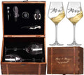 Mr Mrs Wine Glasses Gift Set for Weddings and Engagements