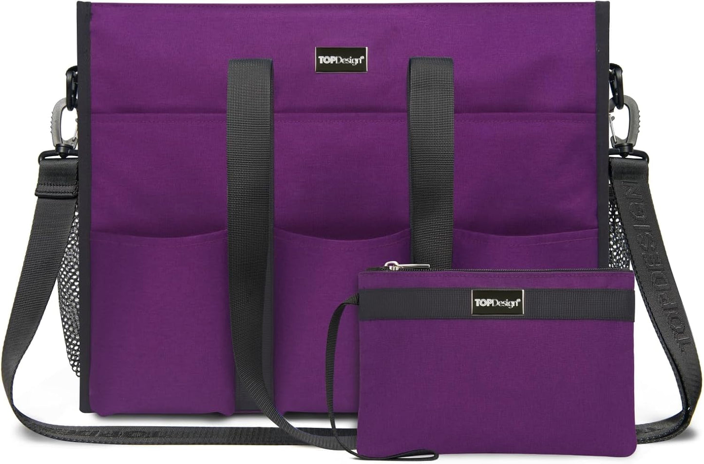 Utility Water Resistant Tote Bag with 22 Pockets for Women
