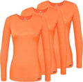 3 Pack Adar Underscrubs Long Sleeve Tees for Ladies' Comfort