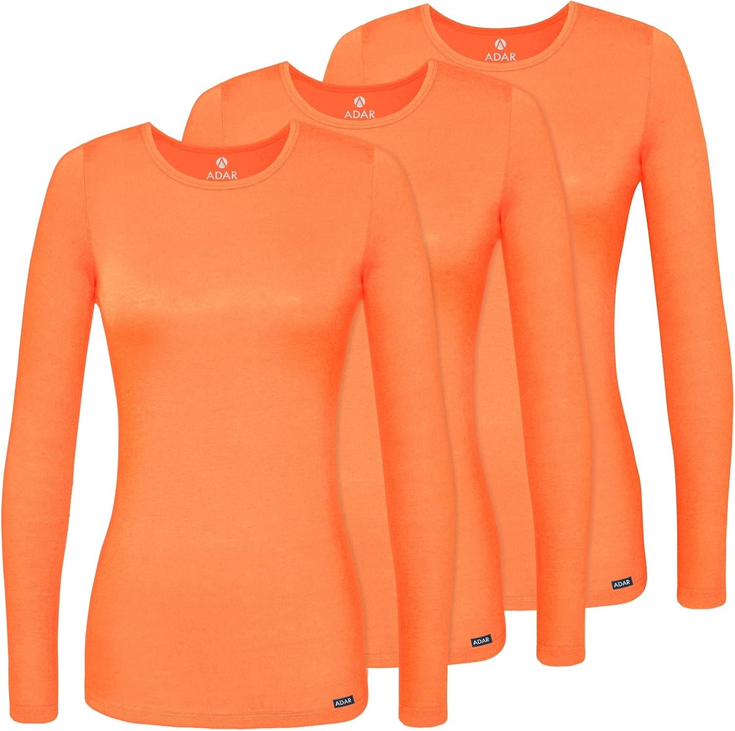 Adar Underscrubs for Women 3 Pack Long Sleeve Comfort Tee