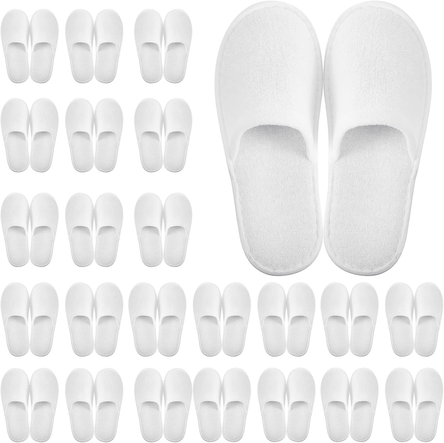 24 Pairs Disposable Slippers for Guests - Comfortable & Stylish