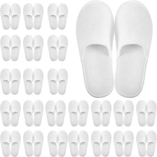 24 Pairs Disposable Slippers for Guests - Comfortable & Stylish