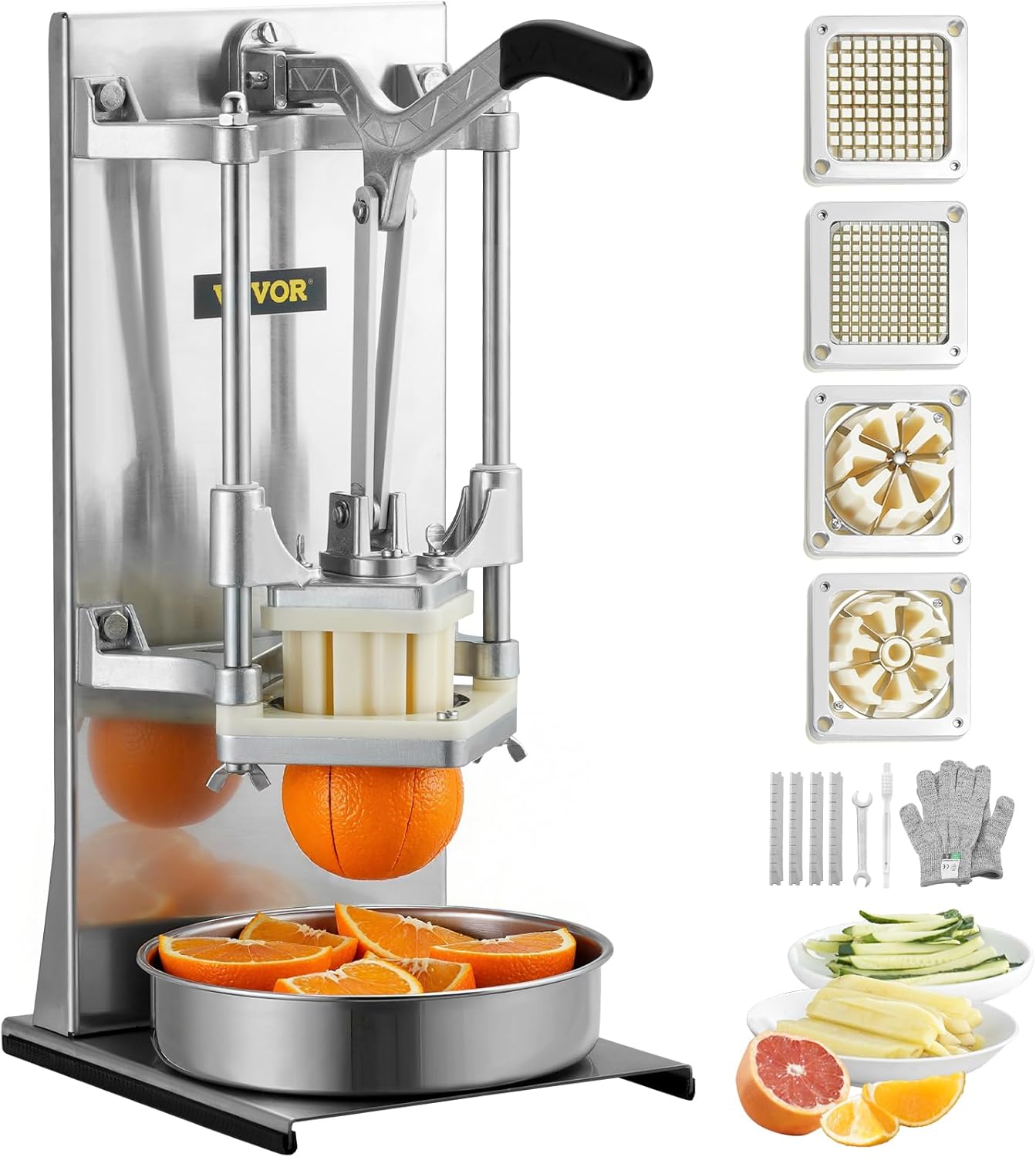 VEVOR Commercial French Fry Cutter with 4 Blades for Easy Dicing