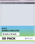 White Large Poly Bubble Mailers 12x15 in - 50 Pack
