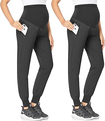 Maternity Joggers for Women - Quick-Dry Lightweight Active Pants