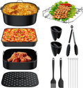 8in Square Air Fryer Accessories Set - 10PCS Kit for 4.5-6.8QT