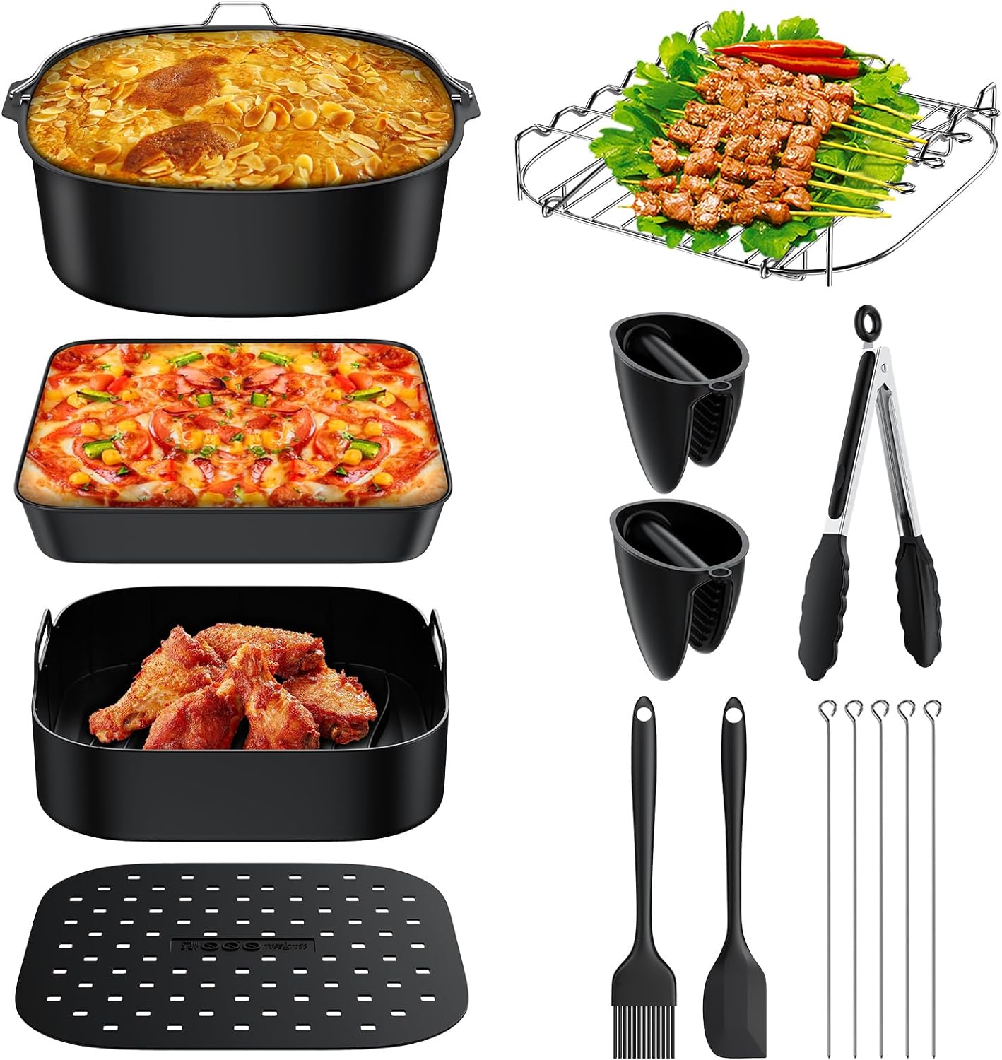 10PCS Air Fryer Accessories Set for XL Square Fryers