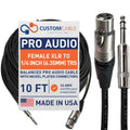 TRS Balanced XLR to 1/4 in TRS Cable 10 ft - Reliable Line Out