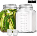 ComSaf Large Glass Storage Containers with Lids - Space-Saving 1.1 Gal