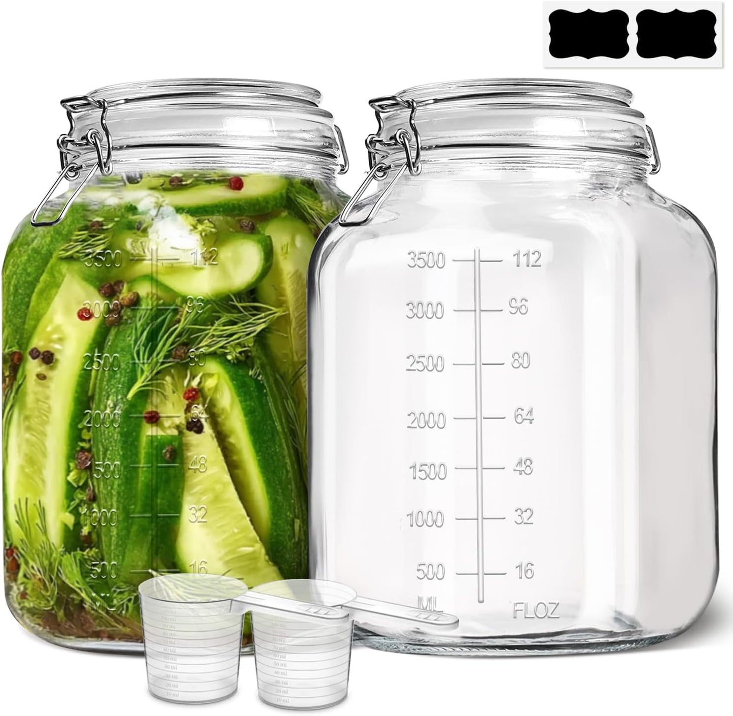 ComSaf Large Glass Storage Containers with Airtight Lids for Food