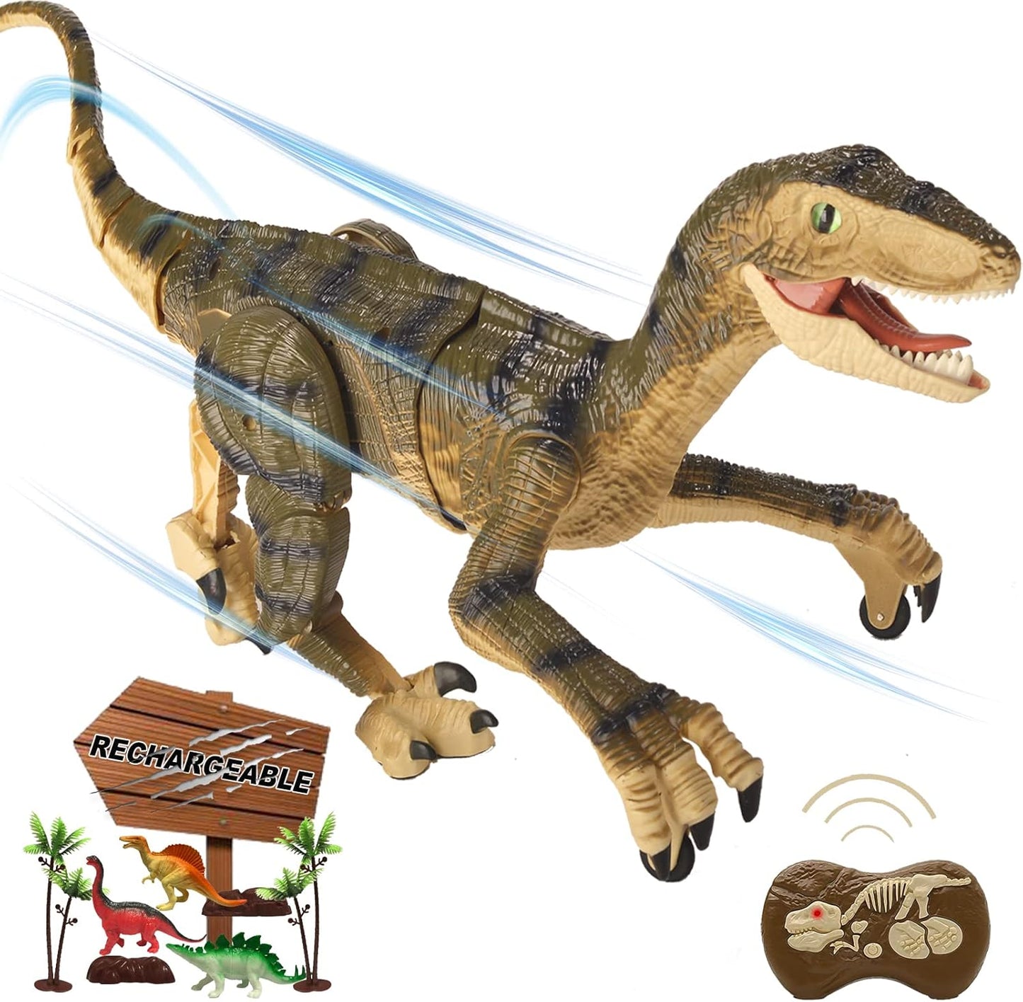 Remote Control Dinosaur Toys for Kids - Realistic 18.1in RC Dino