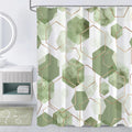 Sage Green Geometric Shower Curtain - Waterproof Home Art