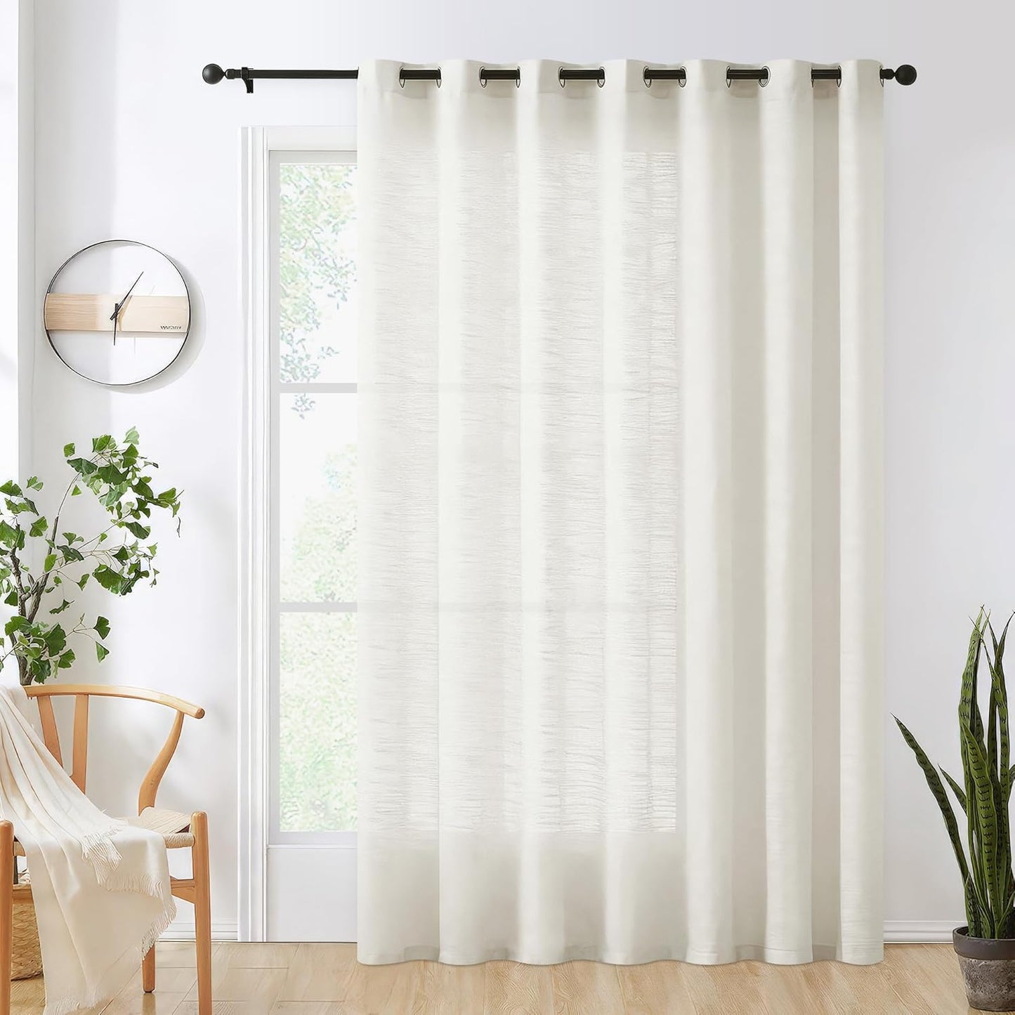 Rich Linen Textured 96 Sheer Curtain