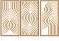 Boho Wood Wall Art Set of 3 16x32 in - Minimalist Mid Century