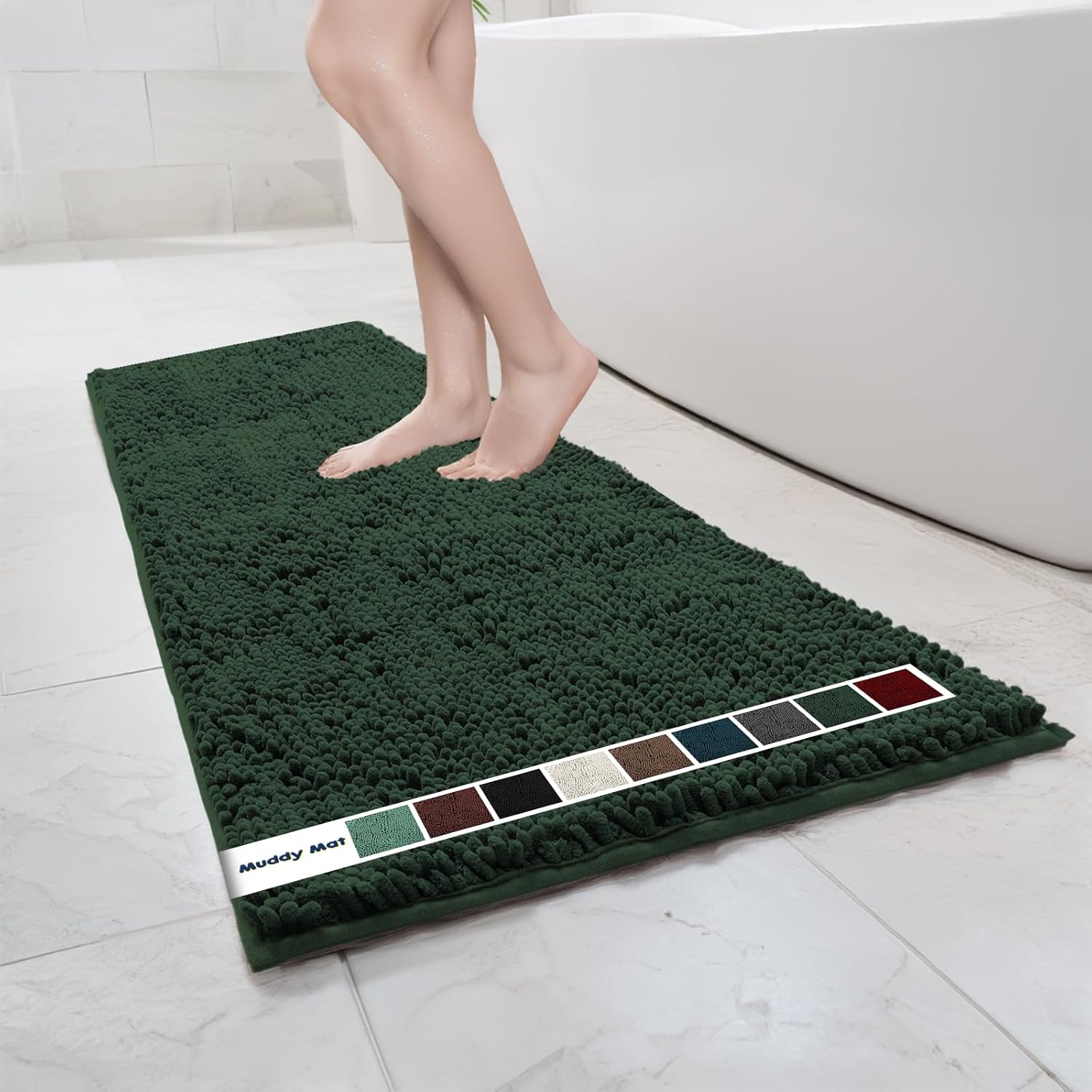 Muddy Mat Chenille Bathroom Rugs Quick Dry Microfiber Mats