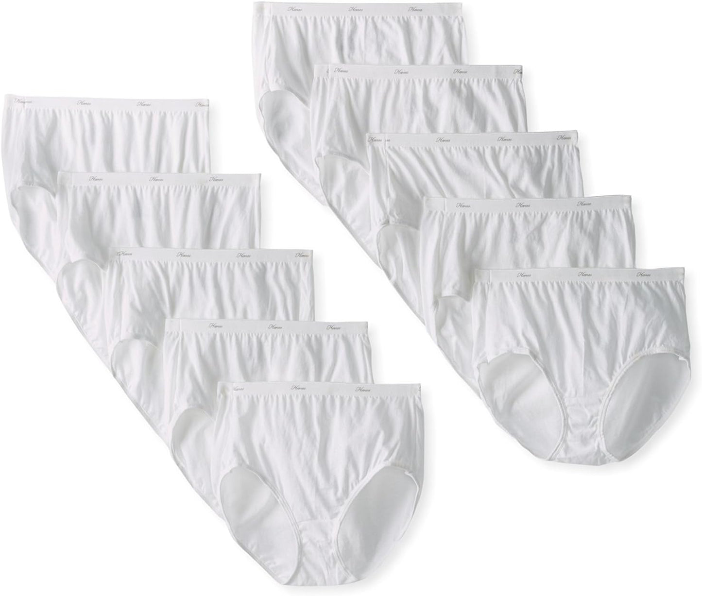 Hanes Women's Hi-Cut Cotton Underwear Value 10-Pack Assorted