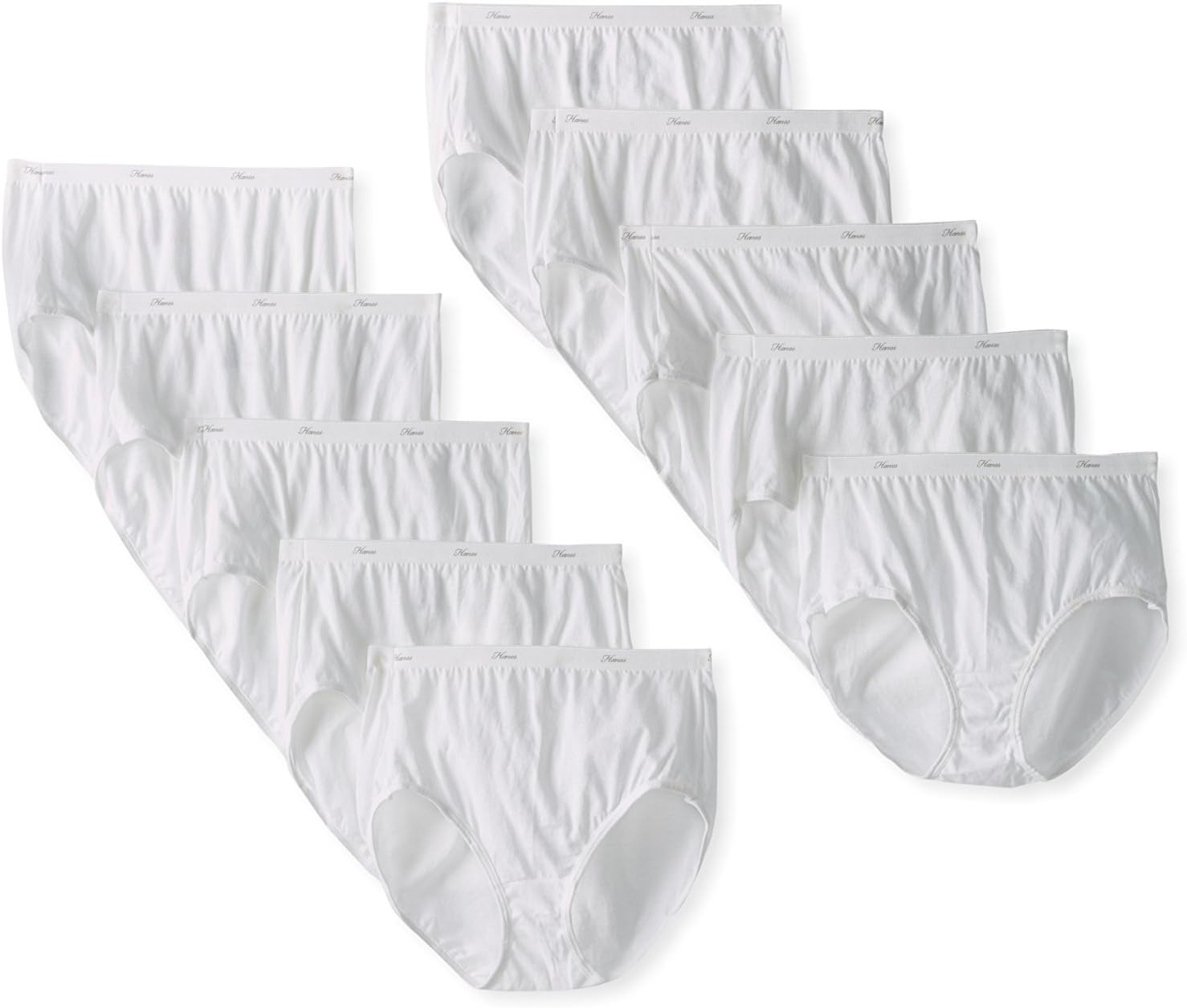 Hanes Women's Hi-Cut Cotton Underwear Value 10-Pack Assorted