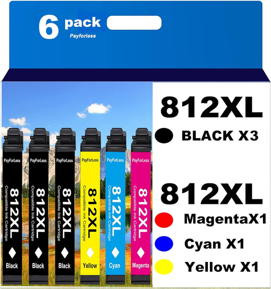 Epson 812XL Ink Combo Pack - Vibrant Colors, High Yield