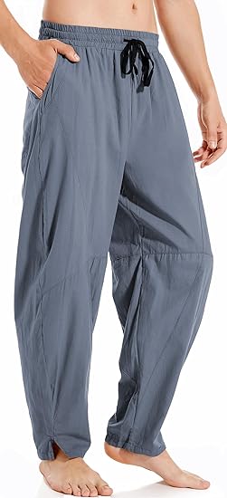 AITFINEISM Mens Cotton Linen Pants for Summer Beach Comfort