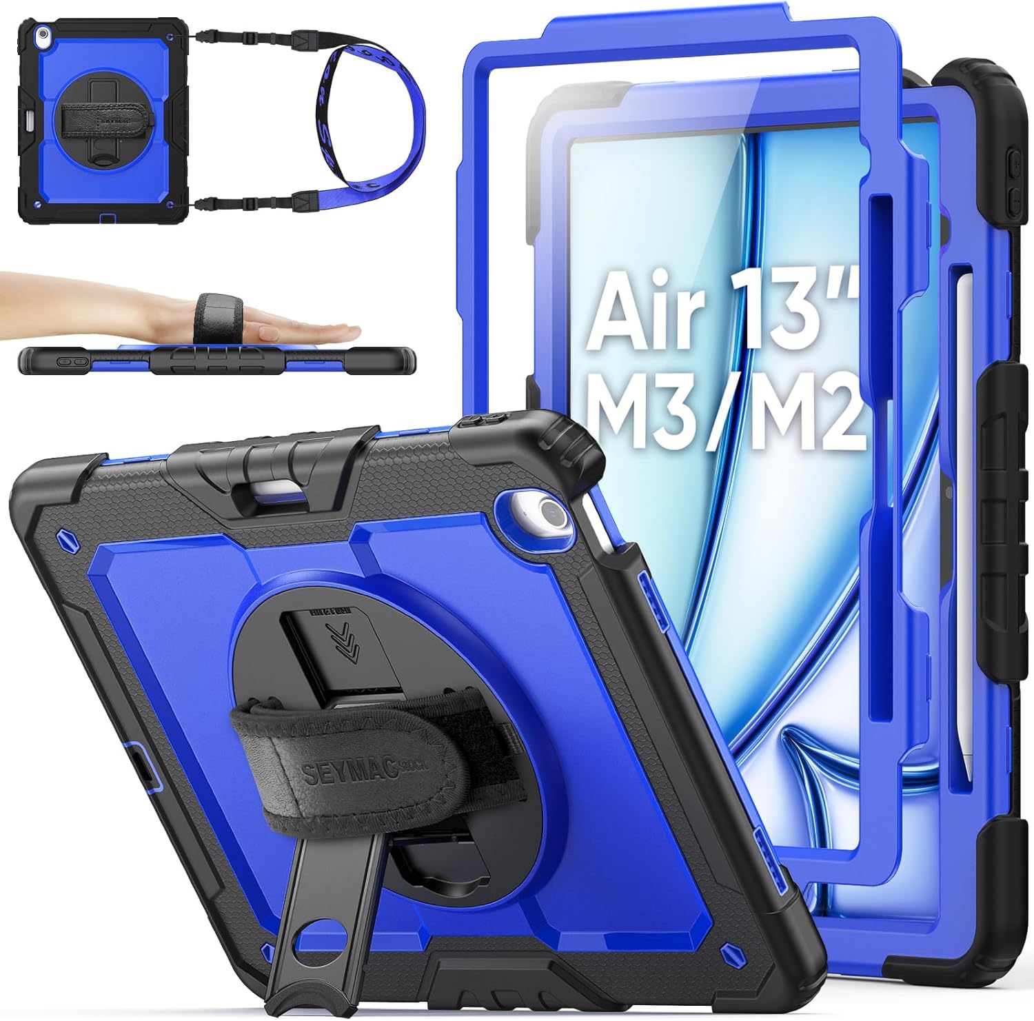Heavy Duty Protective Case for iPad Air 13 inch with Stand