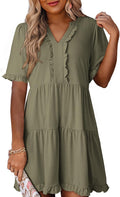 Dokotoo Womens Dresses V Neck Short Sleeve Casual A Line Dress
