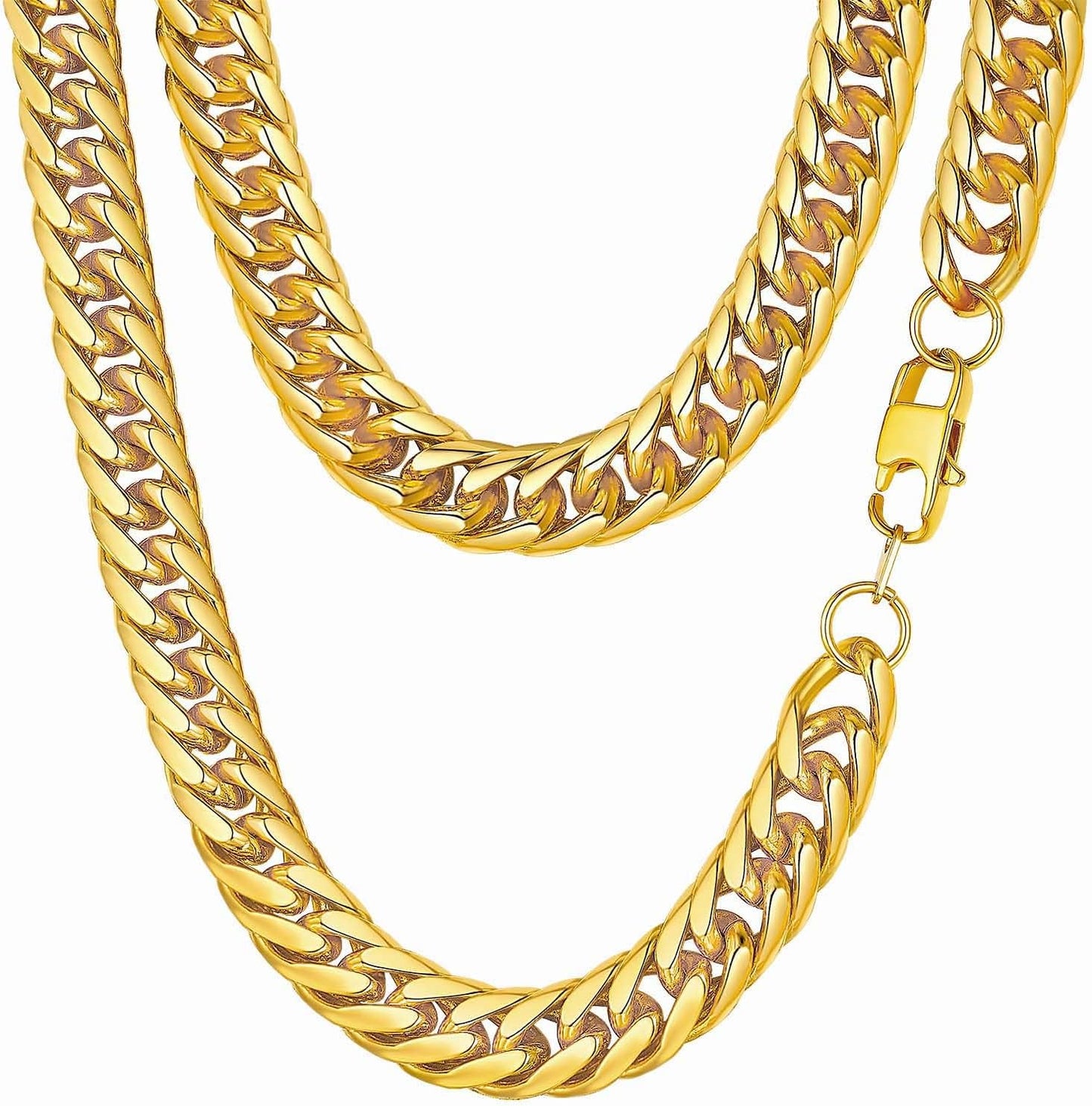FindChic Men Curb Chain Necklace - Stylish Gold Plated Jewelry