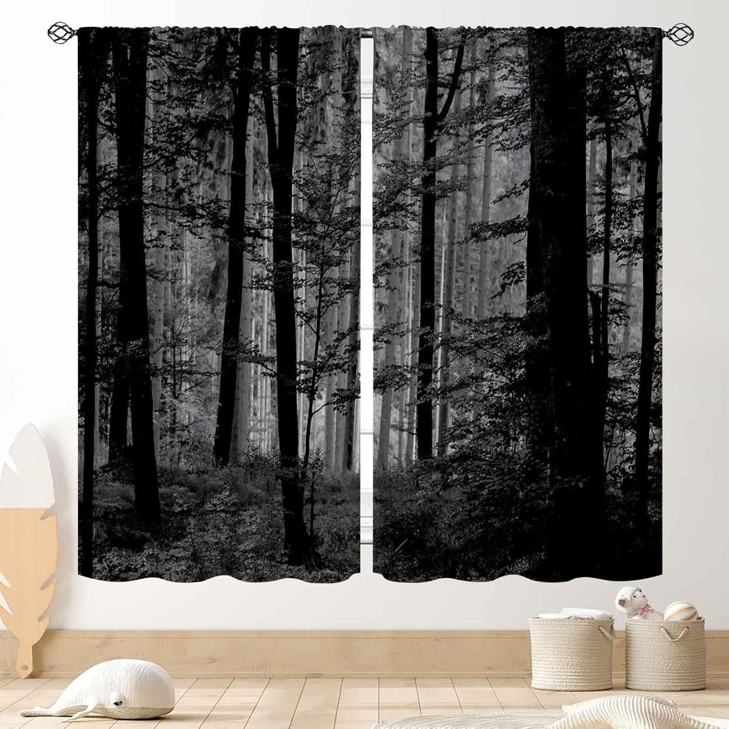 Gothic Forest Art Curtains for Halloween Home Decor