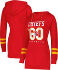 NFL Womens Tunic Hoodie Pullover Sweatshirt - Slim Athletic Fit