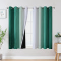 Estelar Textiler Green and Greyish White Blackout Curtains 52Wx45L