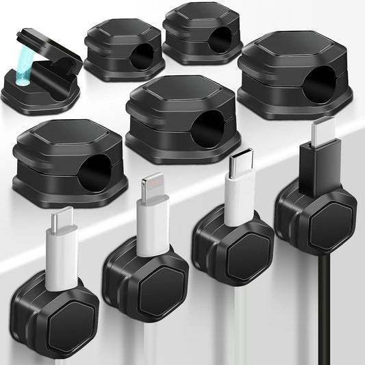 10-Piece Black Cord Organizer Set: Declutter Cables!