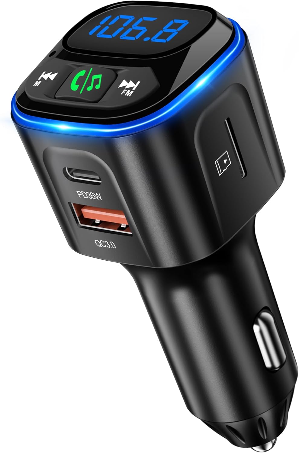 SONRU Bluetooth 5.3 Car Adapter [Fast Charge] HiFi Sound Hands-Free