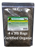 Equine Chia Certified Organic Chia Seeds 4 x 3 Pound Bags - Fresh