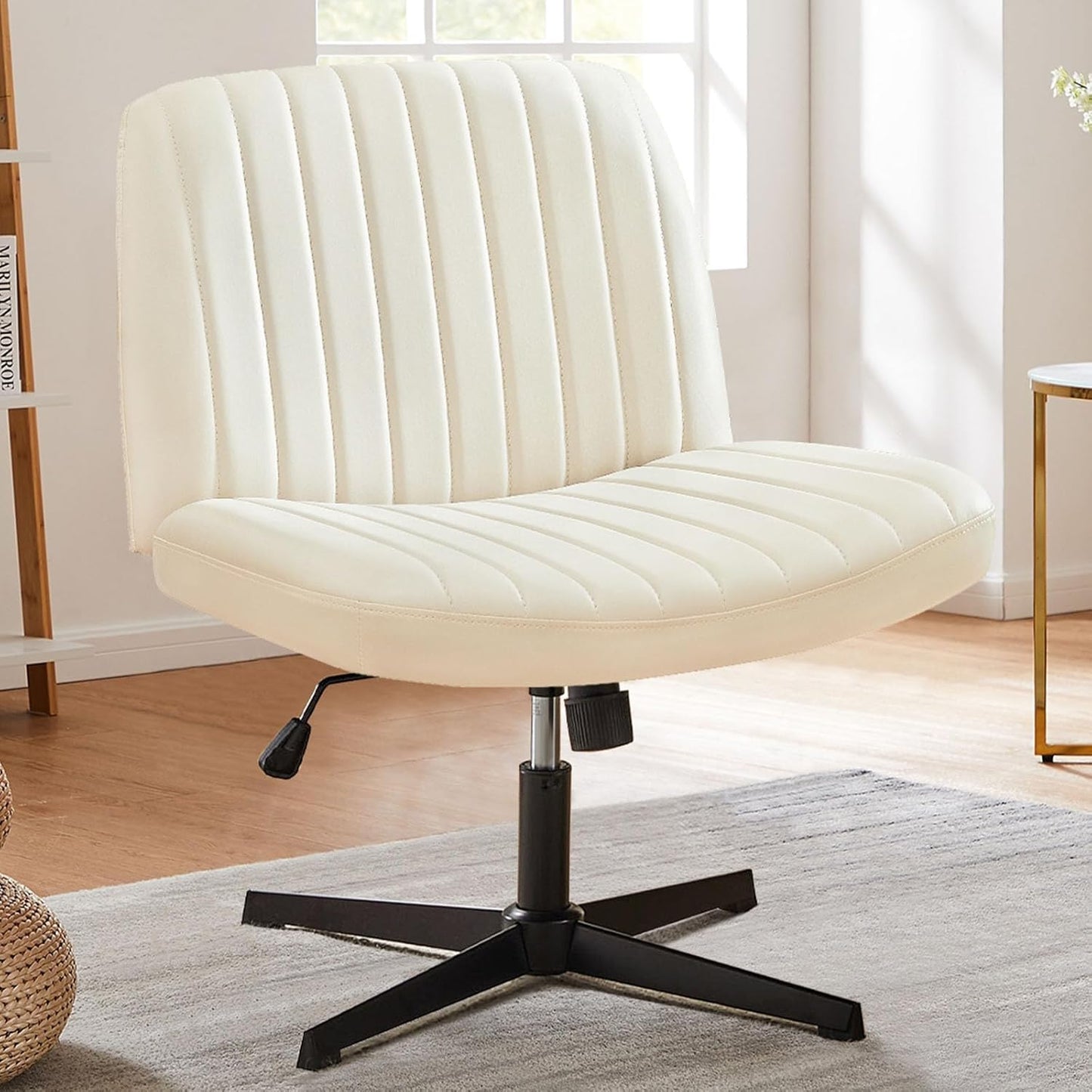 Adjustable Armless Swivel Desk Chair - Beige