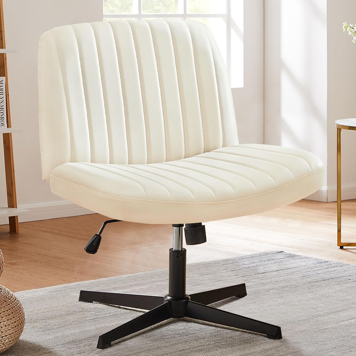 Adjustable Armless Swivel Desk Chair - Beige
