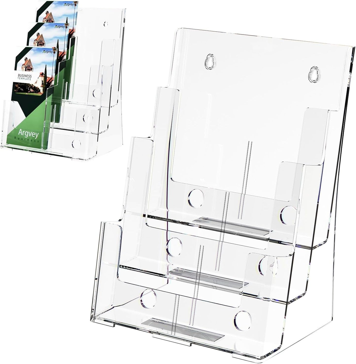2 Pack Acrylic Brochure Holder for 8.5 x 11 in Flyers and More