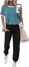 Womens 2 Piece Tracksuit Set Summer Lounge Jogger - Comfortable Travel