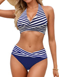 Sopliagon Women's Bikini Sets Twist Front Two Piece Swimsuit Polyester