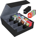 Trading Card Storage Box for 3200+ Cards - Durable PU Leather Case