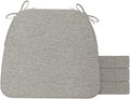 D-Shaped Chair Cushions 17x16 Set of 4 - Khaki Gray, 2 in Thick