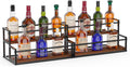 Liquor Bottle Display Shelf 2 Tier Rack - Space Saving Bar Organizer