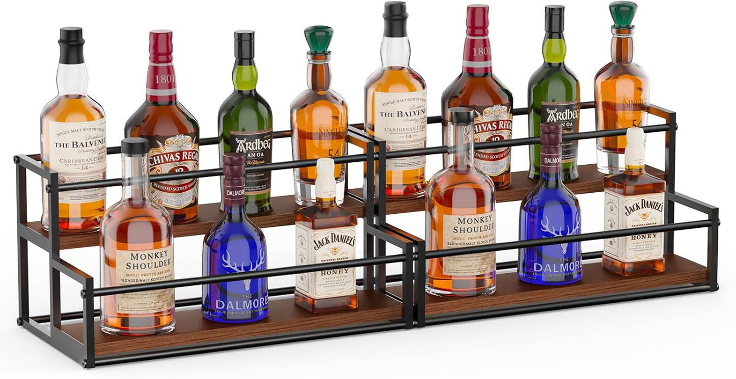 2 Pack Liquor Bottle Display Shelf for Stylish Organization