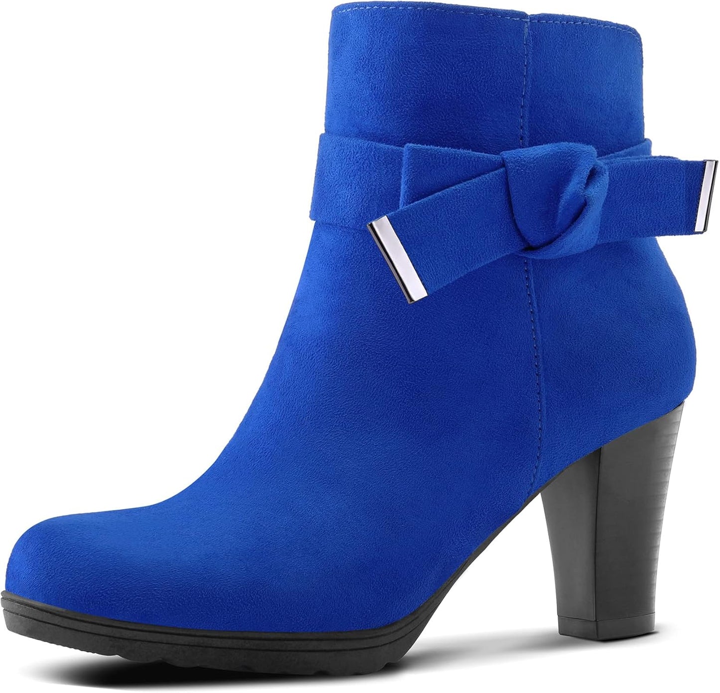 mysoft Women's Booties with Chunky Stacked Heel for Style