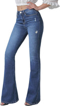 Women's Flare Bell Bottom Jeans High Waisted Wide Leg (Style F542)